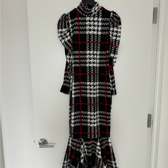 SHEIN Plaid High Neck Long Sleeve Dress - Picture 2 of 6